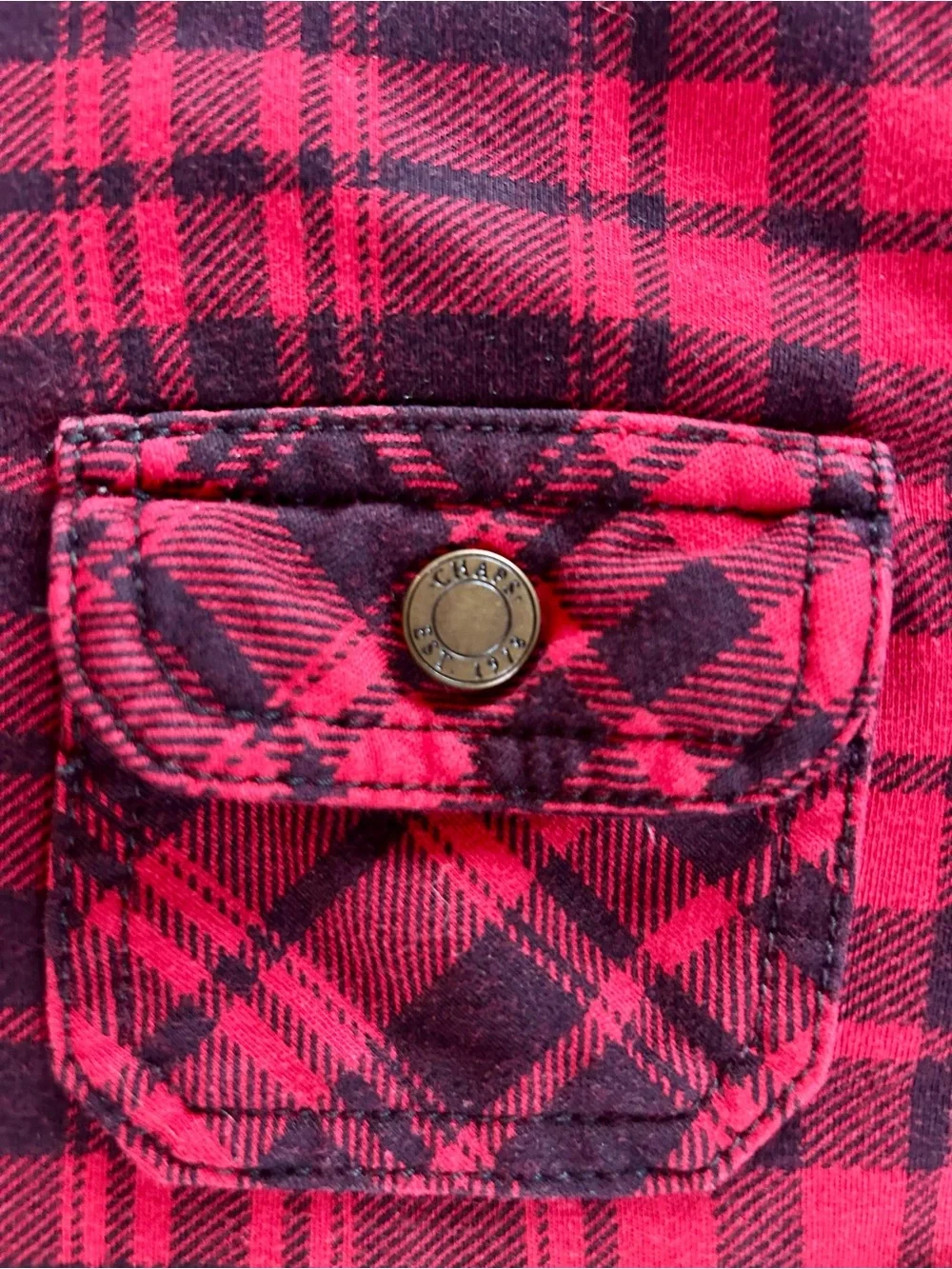 Chaps Ralph Lauren Red and Black Plaid Half-Zip Pullover Sz XL - Picture 3 of 9